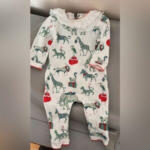 Charming Kids Animal Print Footie - White and Green